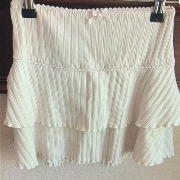 White Tiered Kids Skirt - Picture 1 of 3